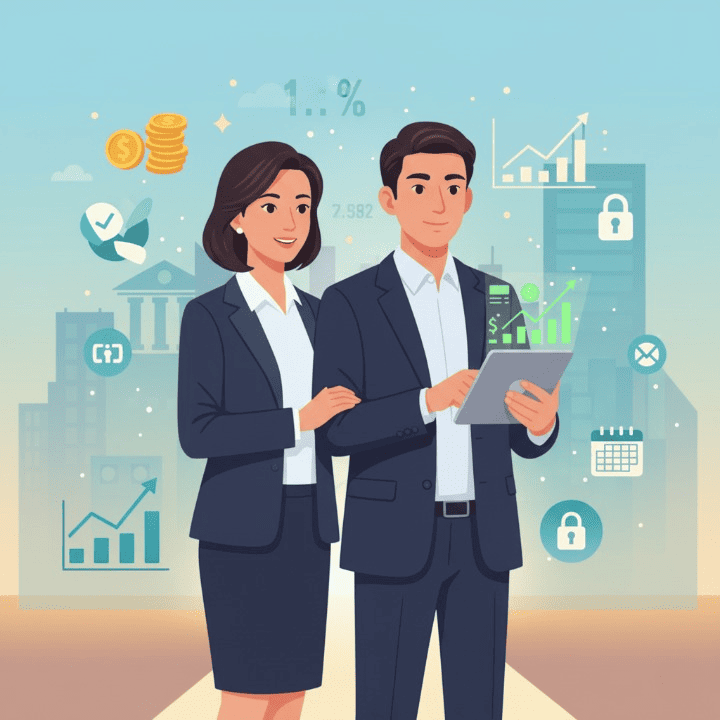 A high-income couple reviewing financial plans on a tablet, symbolizing the strategic use of a Backdoor Roth IRA for tax-free retirement growth and secure investing.