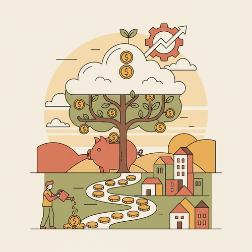 Illustration of a person earning Free SEO and Content Marketing Certifications, symbolizing career growth and digital skill acquisition.