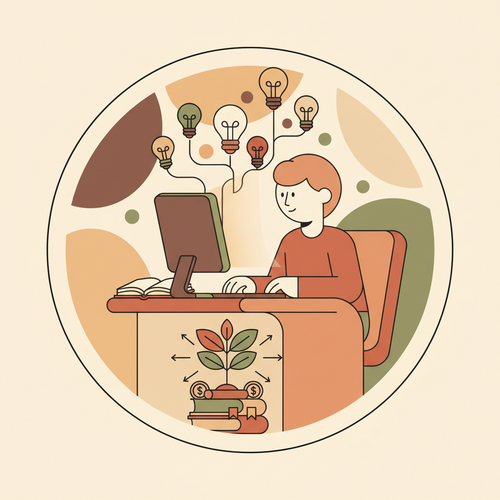 An illustration showing a person studying the Google UX Design Professional Certificate, symbolizing career growth and financial investment in new skills.