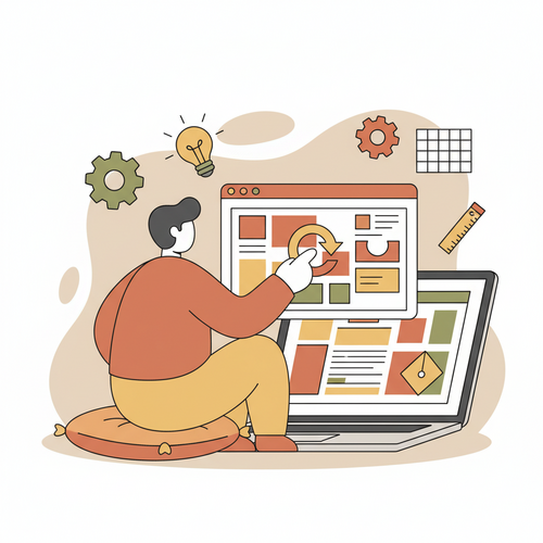 Laptop showing graphic design software with a person learning from a free online course, for top free graphic design courses 2026