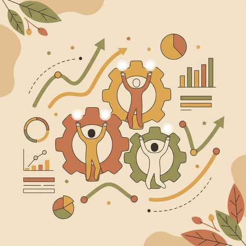 Illustration of Open-Source Academic Architectures facilitating Human Capital Optimization, showing collaborative learning and data-driven talent development.