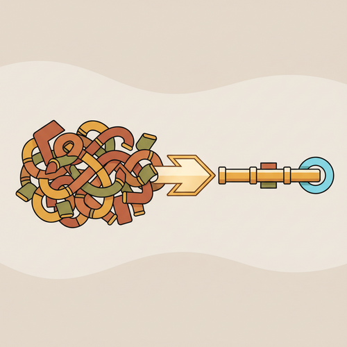 Flat design illustration representing strategic refinancing architectures for post-secondary liability management, depicting financial streamlining and debt optimization.