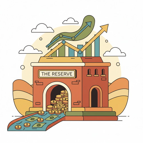 Actuarial Tuition Revenue Forecasting: A conceptual image showing financial stability in higher education, with growth charts and strategically managed liquidity reserves.