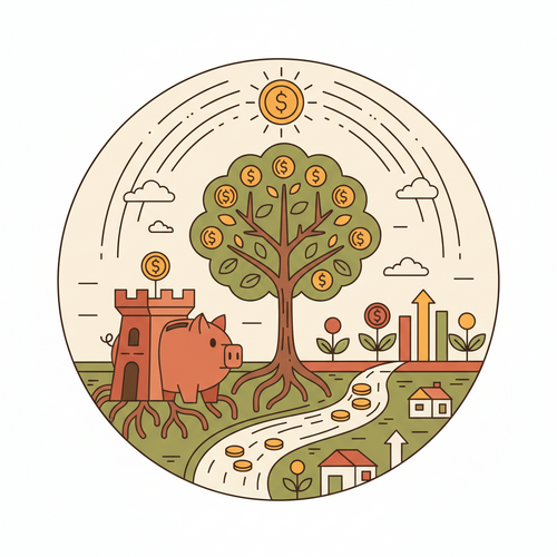 Conceptual illustration of macroeconomic restructuring for subsidized academic liability portfolios, depicting financial instruments and educational institutions.