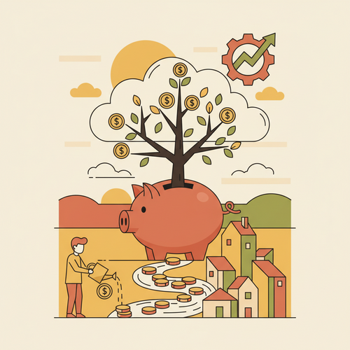 Flat design illustration of educational debt securitization, showing student loans transforming into tradable financial assets with arrows representing secondary market arbitrage.