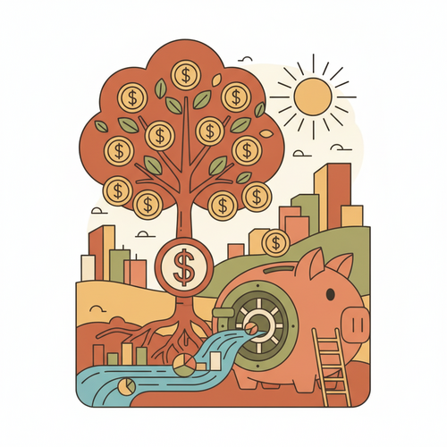 Conceptual illustration depicting endowment risk mitigation strategies amidst fluctuating interest rate paradigms.
